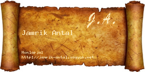 Jamrik Antal névjegykártya